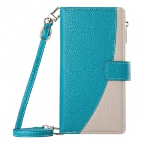 Lederhüllen Für Xiaomi 17 Zweifarbig Mit Riemen