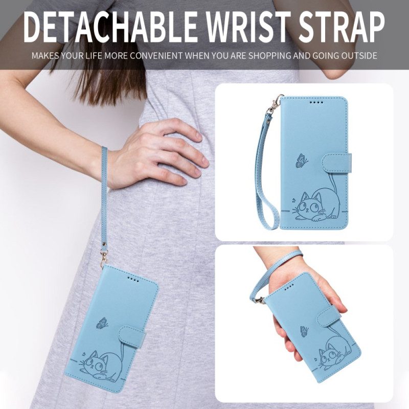 Lederhüllen Xiaomi 17 Grafik-katzen-armband