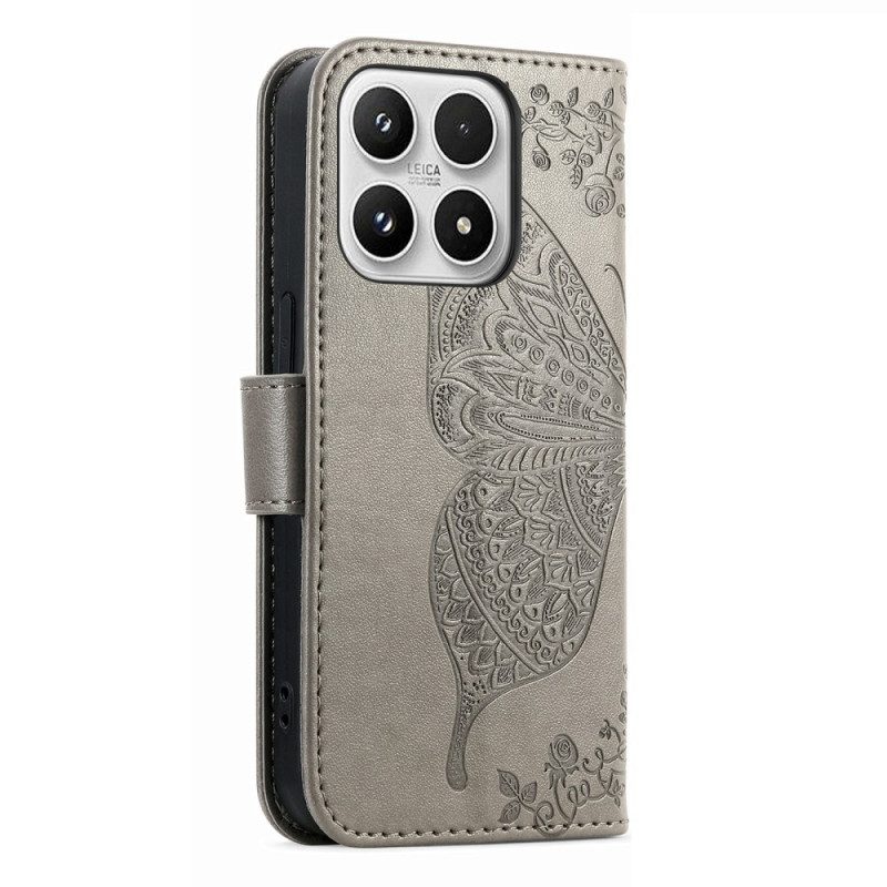 Lederhüllen Xiaomi 17 Handyhülle 3d-schmetterling Und Strasssteine