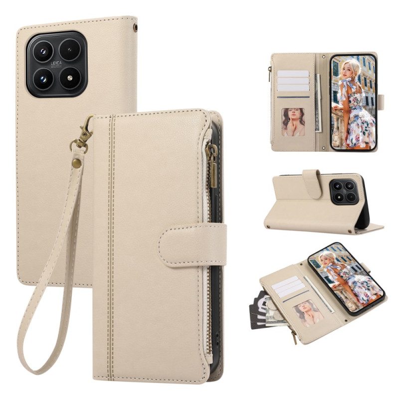 Lederhüllen Xiaomi 17 Handyhülle Geldbörse Mit Schlankem Design Und Trageband