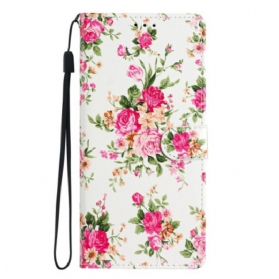 Lederhüllen Xiaomi 17 Handyhülle Rosa Blumenmuster