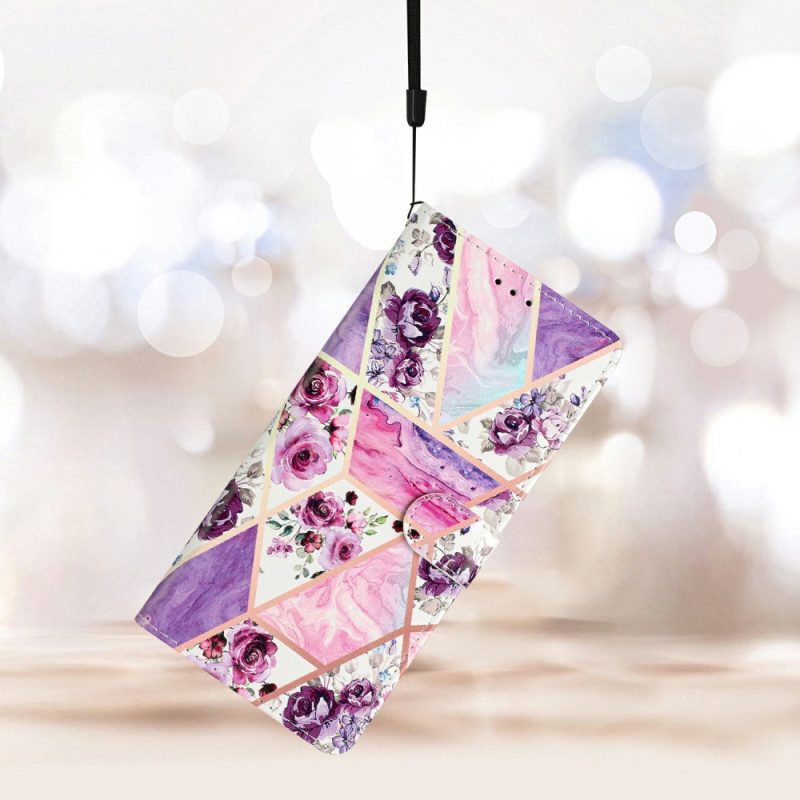 Lederhüllen Xiaomi 17 Lila Blumenmuster