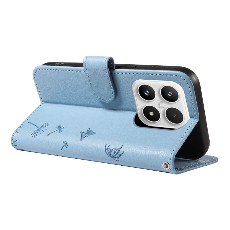 Lederhüllen Xiaomi 17 Riemen Mit Löwenzahnmuster