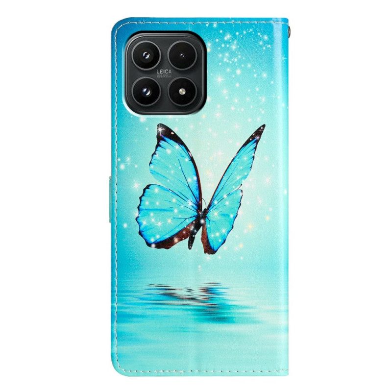 Lederhüllen Xiaomi 17 Schmetterling Auf Dem Wasser