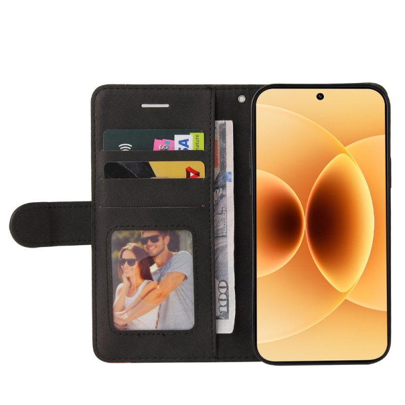 Lederhüllen Xiaomi 17 Zweifarbiges Wellenmuster