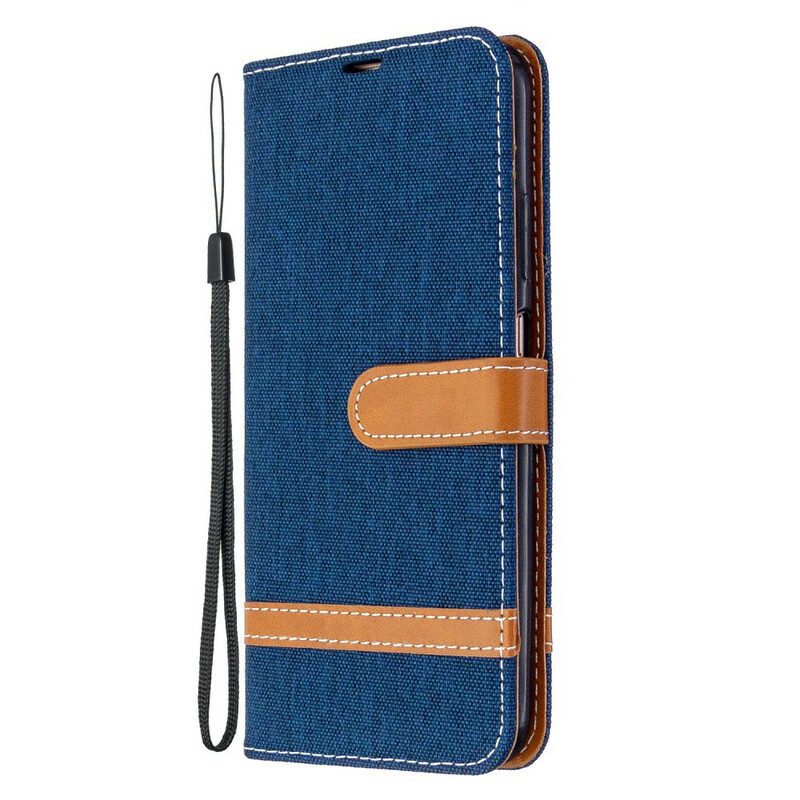 Flip Case Für Huawei P40 Lite Mit Kordel Armband In Stoff- Und Lederoptik