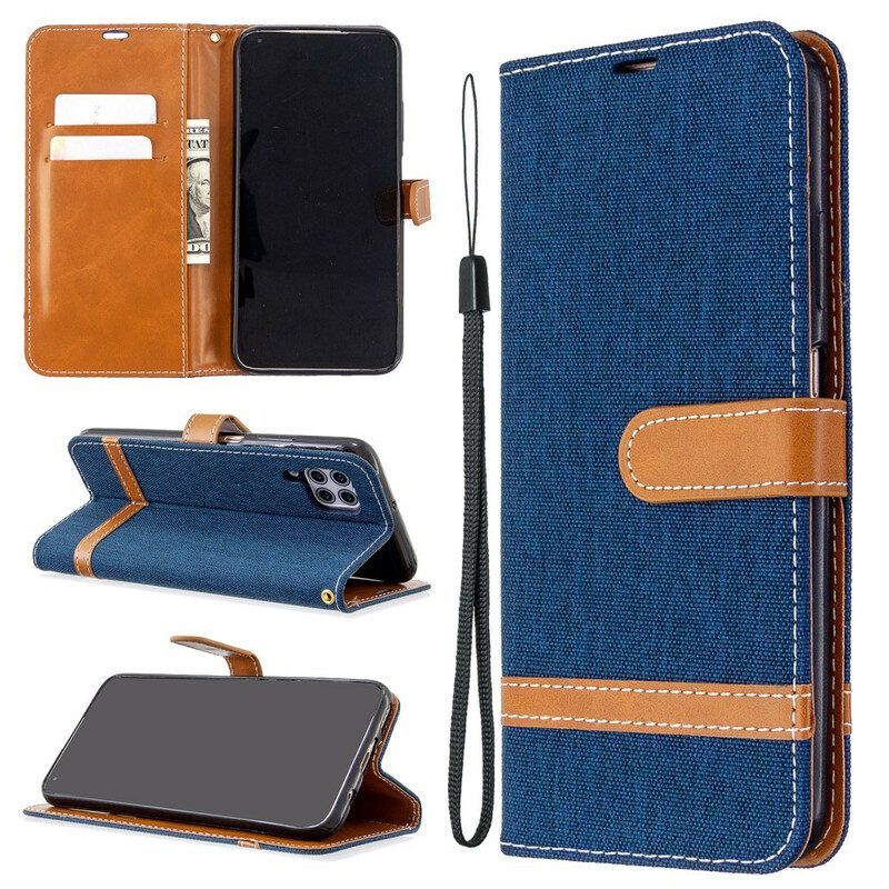 Flip Case Für Huawei P40 Lite Mit Kordel Armband In Stoff- Und Lederoptik