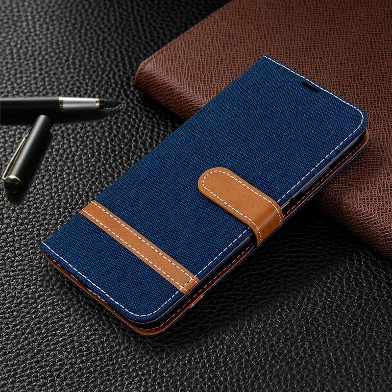Flip Case Für Huawei P40 Lite Mit Kordel Armband In Stoff- Und Lederoptik