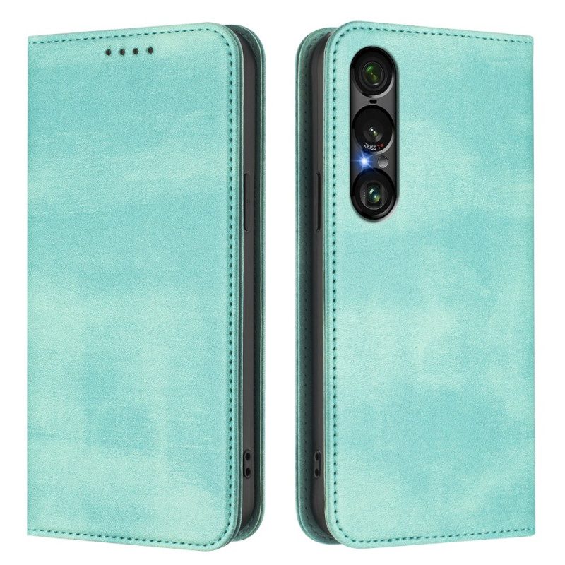 Flip Case Sony Xperia 1 Vii Rfid-schutz Im Retro-design