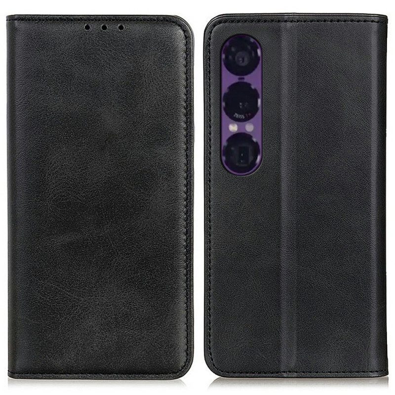 Flip Case Sony Xperia 1 Vii Spaltleder Vintage
