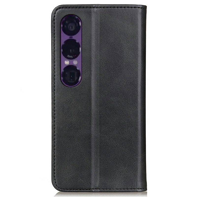 Flip Case Sony Xperia 1 Vii Spaltleder Vintage
