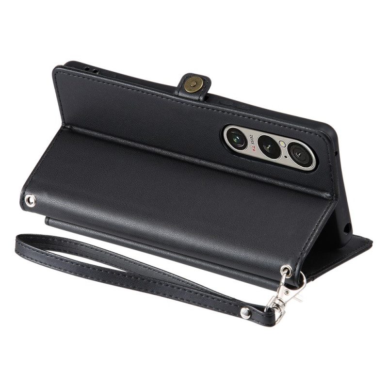 Lederhüllen Für Sony Xperia 1 Vii Beutel Mit Riemen