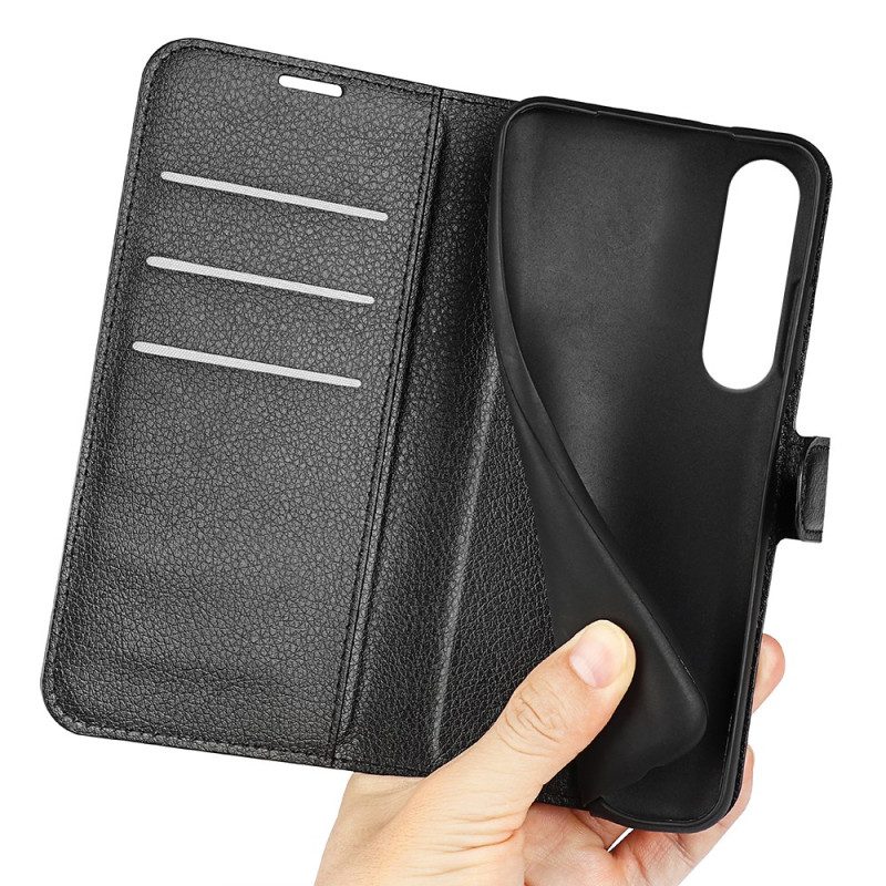 Lederhüllen Für Sony Xperia 1 Vii Klassisches Kunstleder