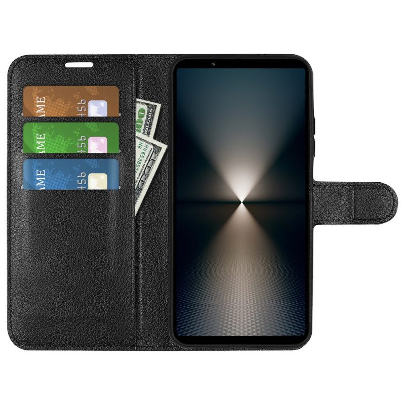 Lederhüllen Für Sony Xperia 1 Vii Klassisches Kunstleder