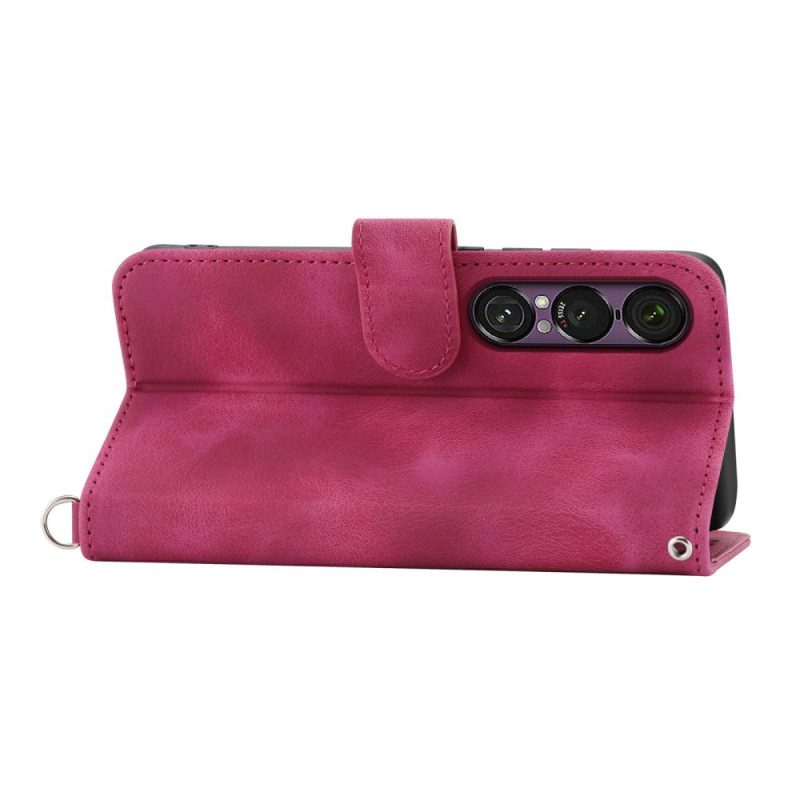 Lederhüllen Für Sony Xperia 1 Vii Wildleder-spitzenoptik