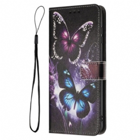 Lederhüllen Für Sony Xperia 1 Vii Zwei Schmetterlinge