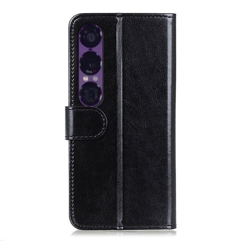 Lederhüllen Sony Xperia 1 Vii Handyhülle Lacklederimitat