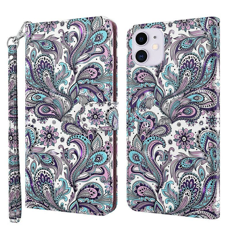 Flip Case Für iPhone 13 Pro Blumenmuster