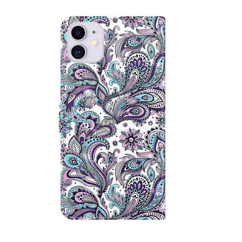 Flip Case Für iPhone 13 Pro Blumenmuster