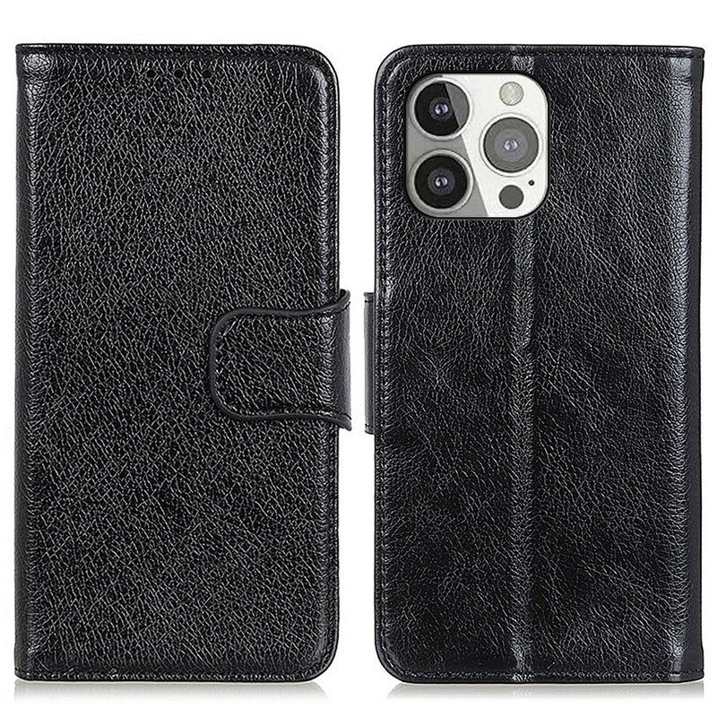 Flip Case Für iPhone 13 Pro Gespaltenes Nappaleder