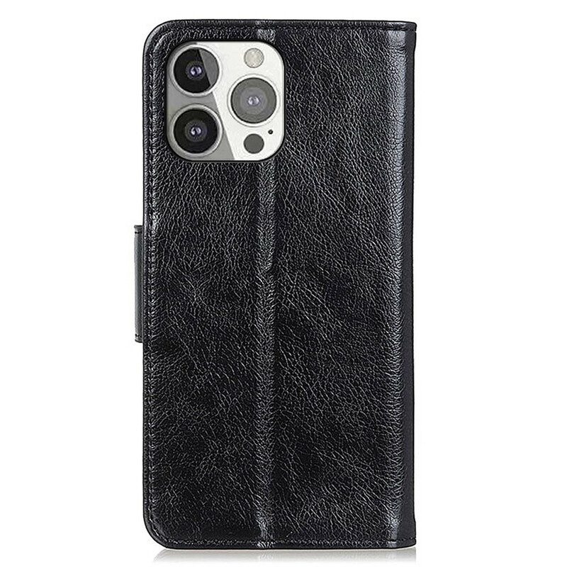 Flip Case Für iPhone 13 Pro Gespaltenes Nappaleder
