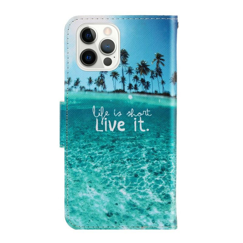 Flip Case Für iPhone 13 Pro Mit Kordel Lebe Es Bei Lanyard