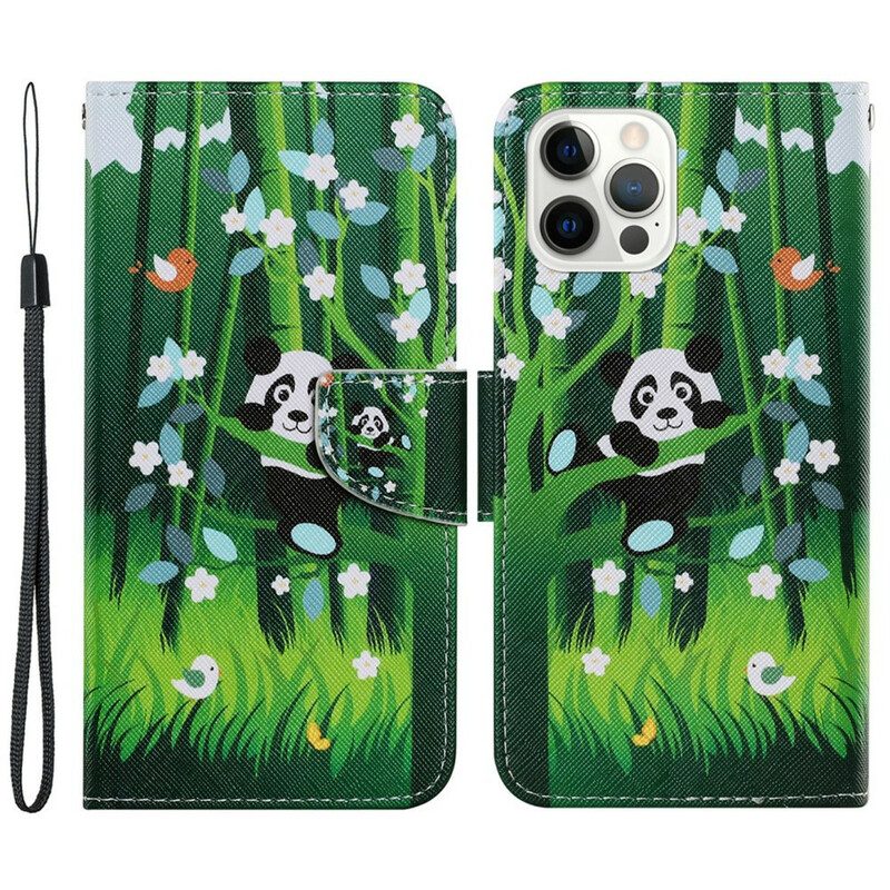 Flip Case Für iPhone 13 Pro Panda-spaziergang