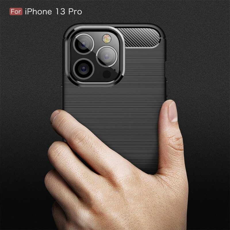 Handyhülle Für iPhone 13 Pro Gebürstete Kohlefaser
