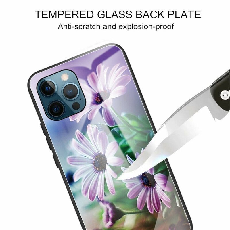 Handyhülle Für iPhone 13 Pro Realistische Blumen Aus Gehärtetem Glas