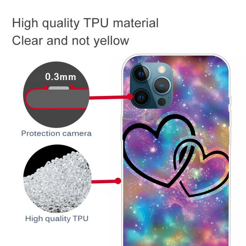 Hülle Für iPhone 13 Pro Angekettete Herzen