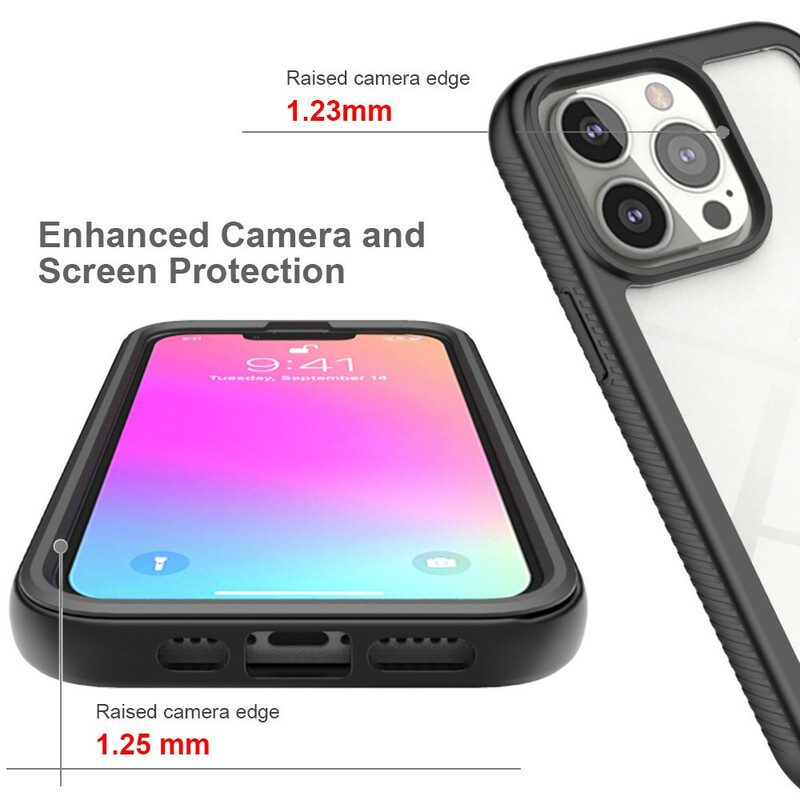 Hülle Für iPhone 13 Pro Silikonkanten Im Hybrid-design
