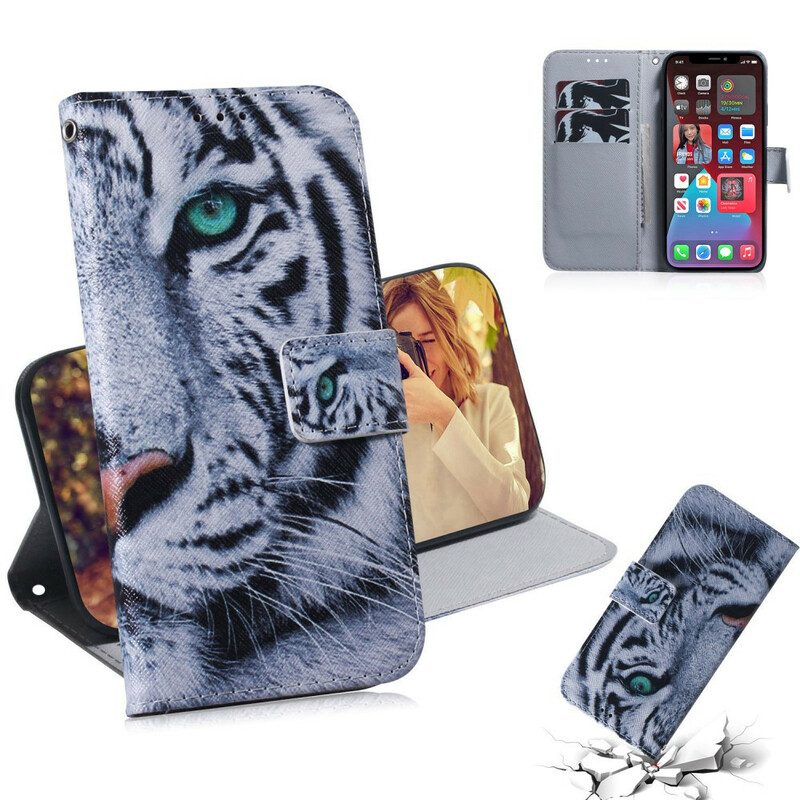 Lederhüllen Für iPhone 13 Pro Tigergesicht
