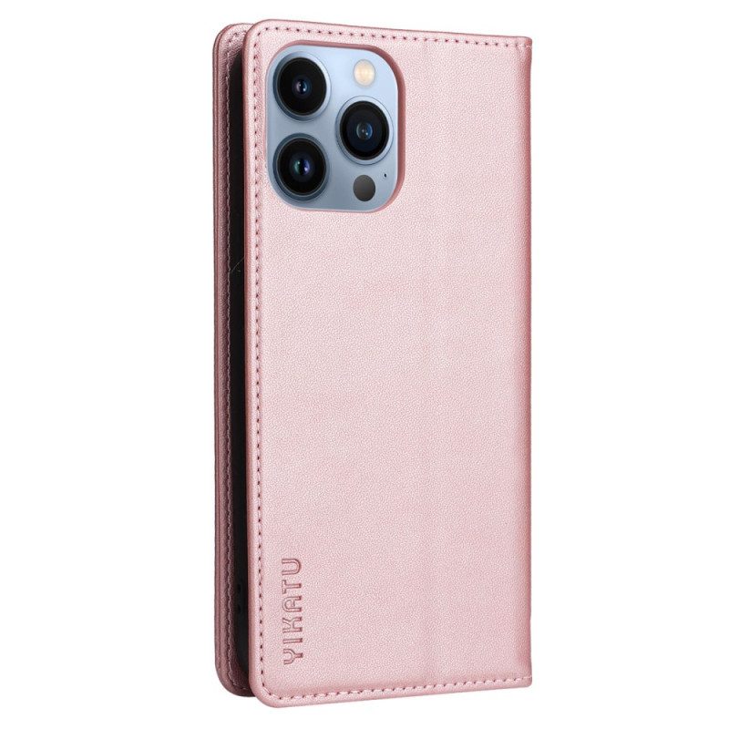 Schutzhülle Für iPhone 13 Pro Flip Case Niete Im Lederstil Yikatu