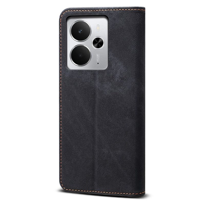 Flip Case Für Realme 14 5g Jeansstoff
