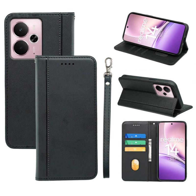 Flip Case Realme 14 5g Abnehmbarer Riemen