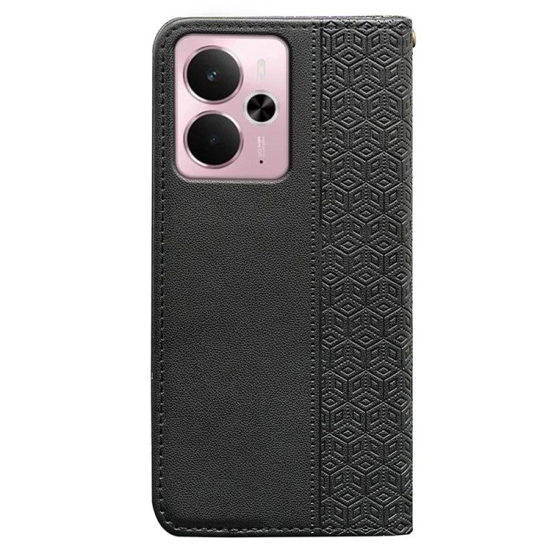 Flip Case Realme 14 5g Karierter Rand Und Riemen