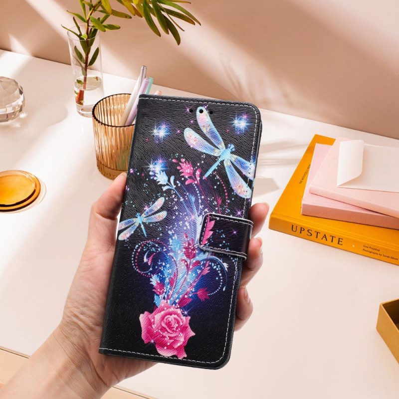 Lederhüllen Für Realme 14 5g Libellenmuster