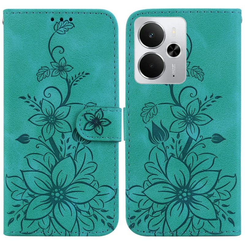 Lederhüllen Für Realme 14 5g Lilien