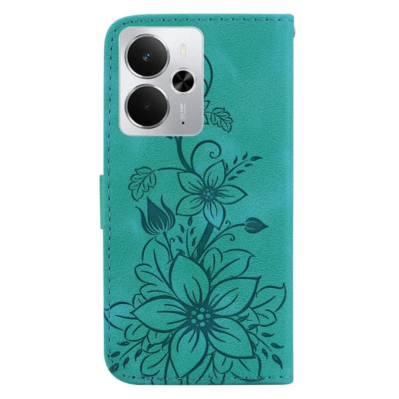 Lederhüllen Für Realme 14 5g Lilien