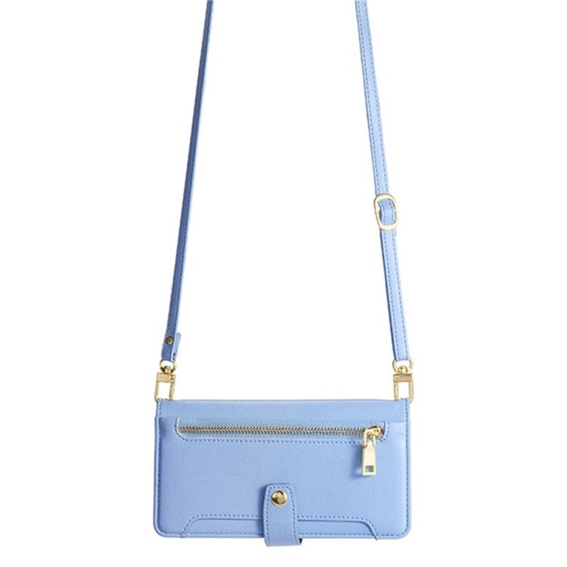 Lederhüllen Realme 14 5g Handyhülle Geldbörse Mit Reißverschluss Riemen Und Schulterriemen