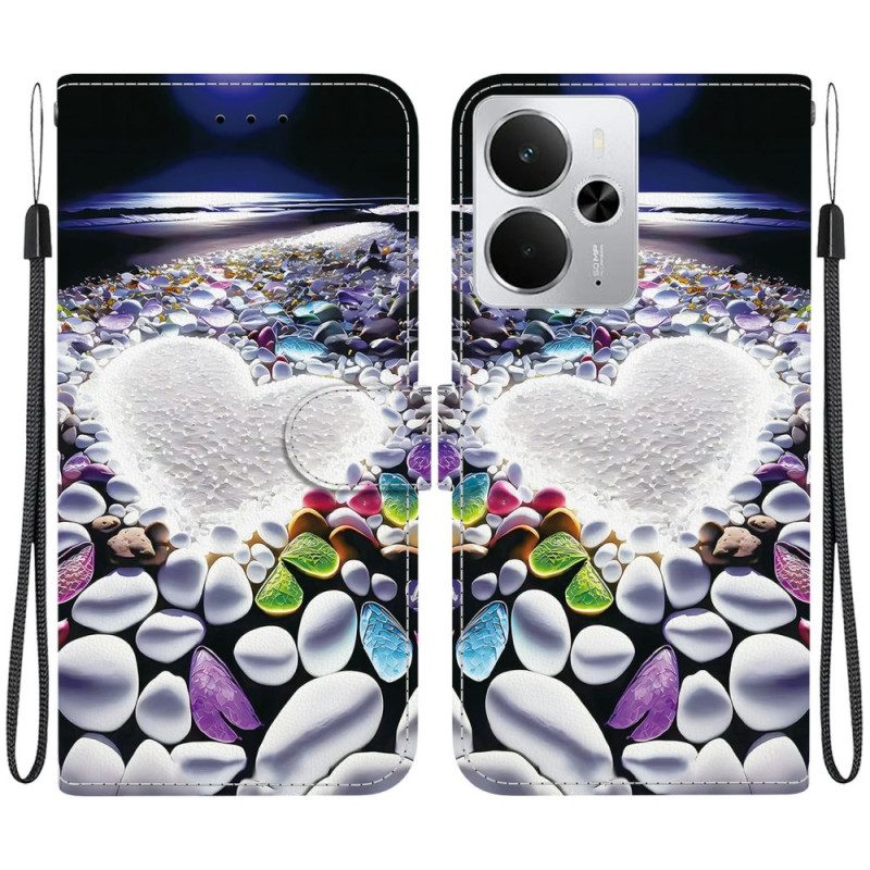 Lederhüllen Realme 14 5g Handyhülle Herzmuster