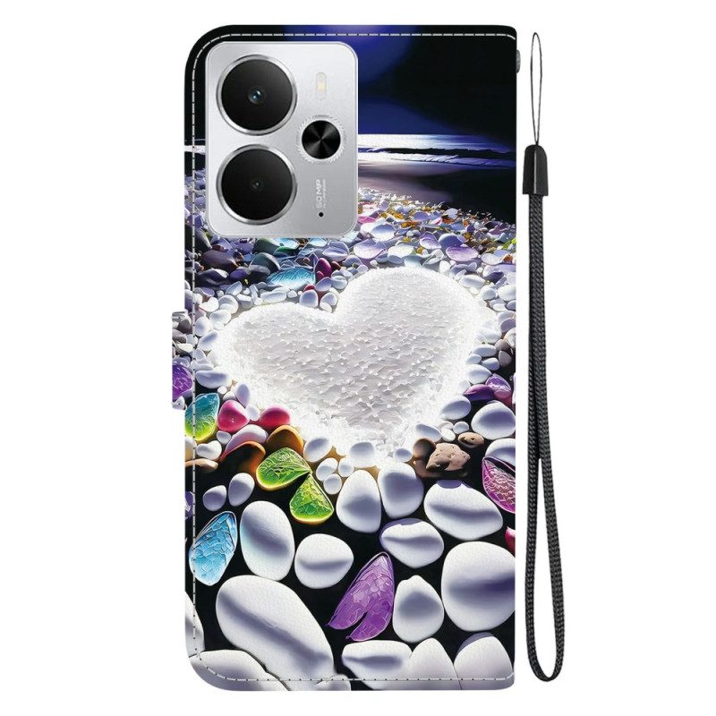 Lederhüllen Realme 14 5g Handyhülle Herzmuster