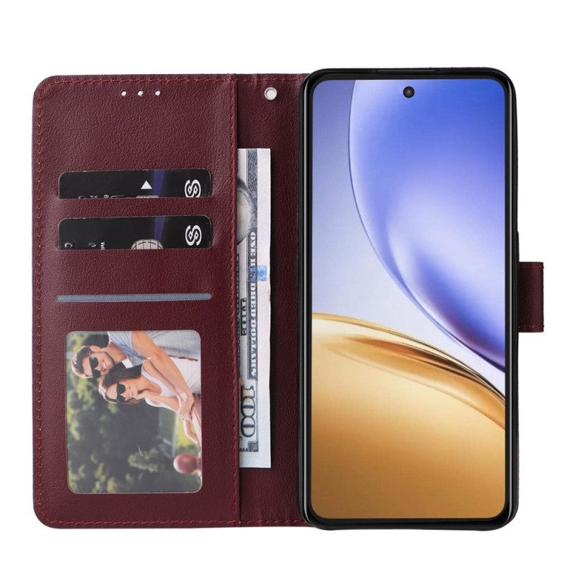 Lederhüllen Realme 14 5g Handyhülle Schlicht Mit Riemen