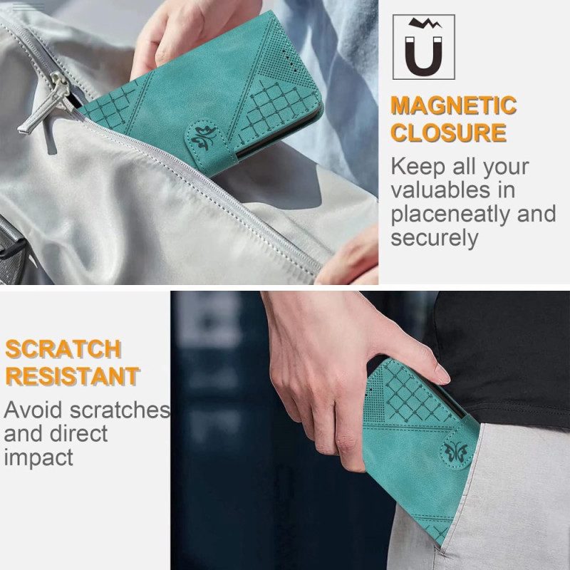 Lederhüllen Realme 14 5g Handyhülle Schmetterlingsmuster-armband