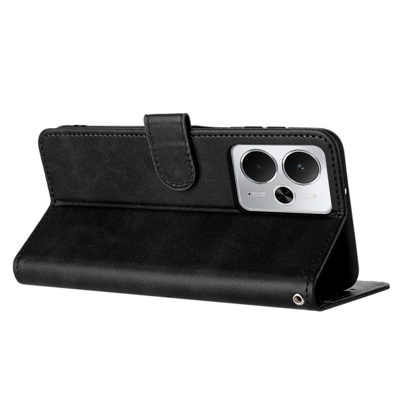 Lederhüllen Realme 14 5g Lederoptik Mit Lanyard