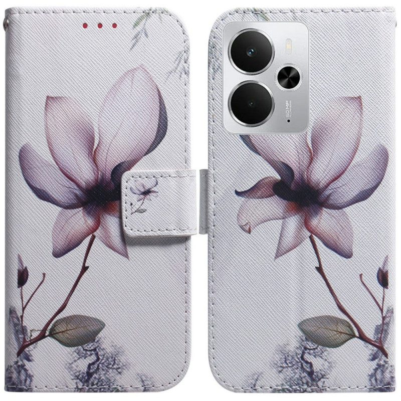 Lederhüllen Realme 14 5g Rosa Blume