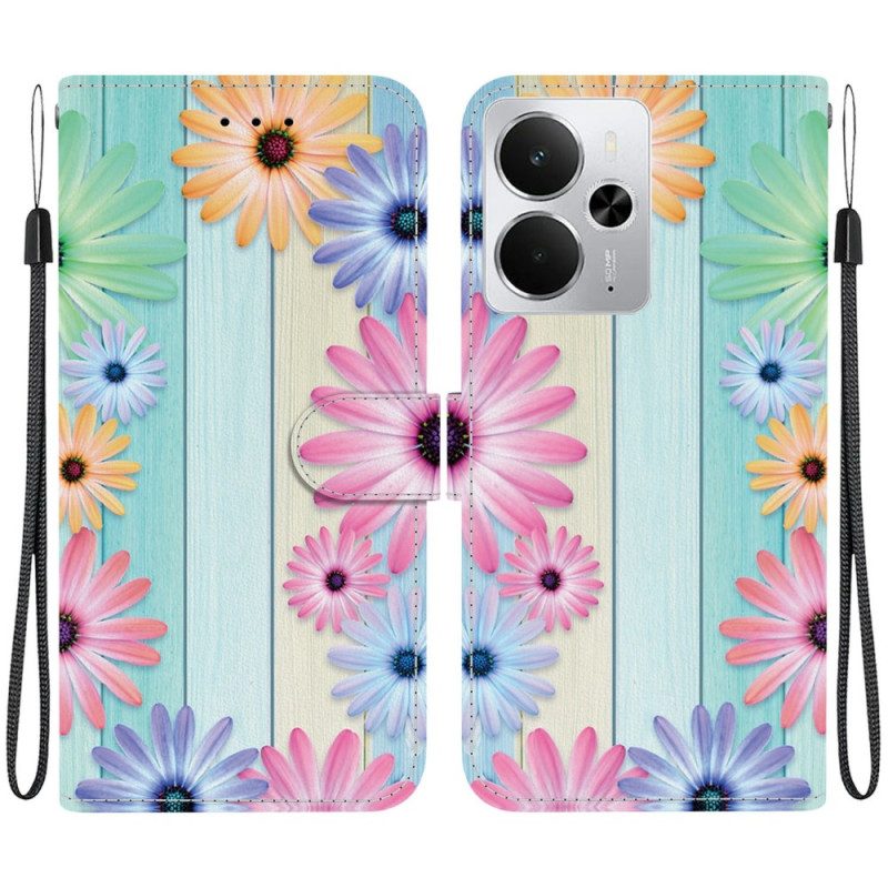 Lederhüllen Realme 14 5g Sonnenblumenmuster