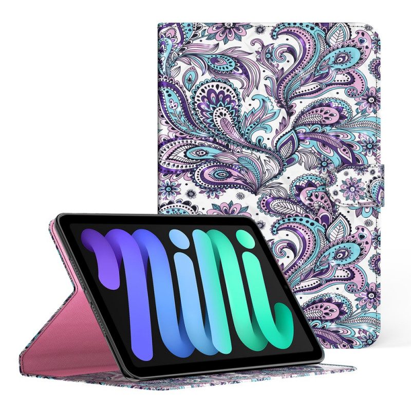 Flip Case Für iPad Mini 6 (2021) Helles Punkt-paisley-muster
