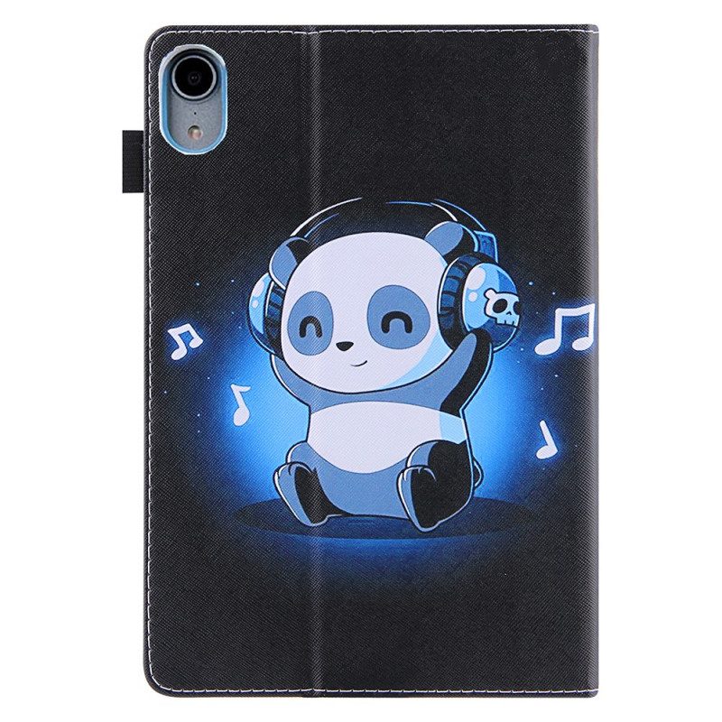 Lederhüllen Für iPad Mini 6 (2021) Panda Mit Kopfhörern