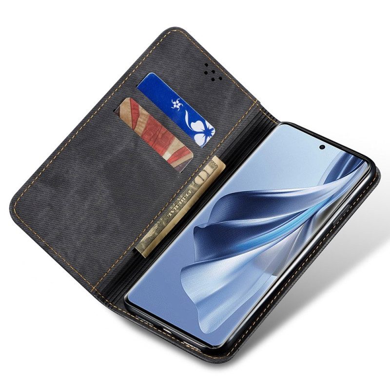 Flip Case Für Realme Note 60x Denim-stoff
